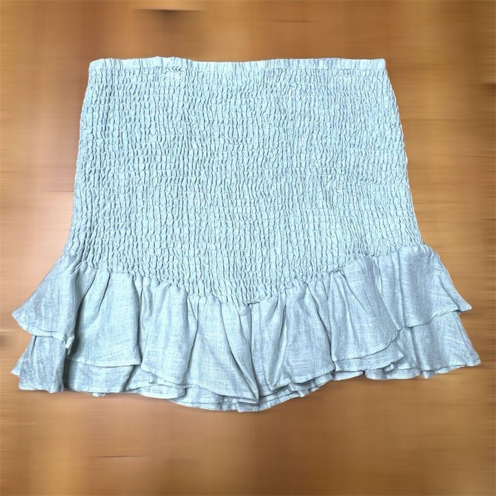 Juniper Blu x South Moon Under Smocked Mini Skirt Tiered Ruffle Hem Womens Large